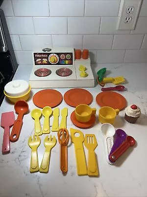 Vintage Fisher Price Fun With Food Kitchen Set Stove Top Glow Magic Burners #919 • $25.99