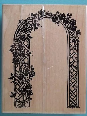 Rose Garden Arbor Large STAMPENDOUS Rubber Stamp • $14.99