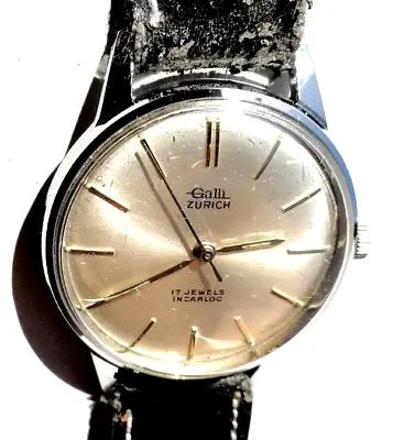 Vintage GALLI ZURICH Men's Watch Rare Swiss Made Working And Keeping Time • £68.89