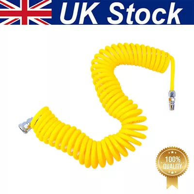 Compressor Air Line Hose 10M Coil 10m Coiled Repair For Air Tools 1/2  Swivel UK • £11.27