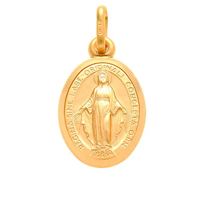 Small Childrens 9ct Gold Miraculous Mary Madonna Medal Pendant In Gift Box • $87.02