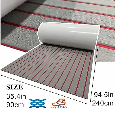 EVA Foam Boat Marine Flooring Mat Self-Adhesiv Teak Decking Pad Lightgray + Red • $59.99