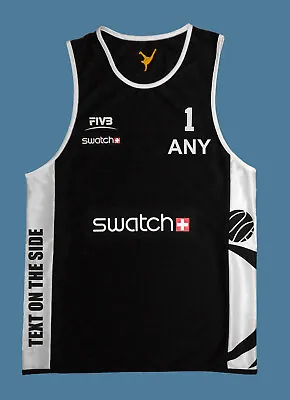 Custom Beach Volleyball Jersey Black/White Size S M L XL 2XL New • $40