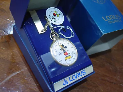 VINTAGE  1990 Lorus Walt Disney Mickey Mouse & Co. Pocket Watch R B2202 • $55