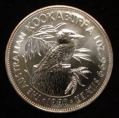 1990 $5 Dollars Australia Kookaburra 1oz 999 Pure Silver Coin Uncirculated • $48