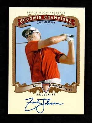 2012 Goodwin Champions Autograph Zach Johnson PGA Golf US Open Masters Champion  • $35.99