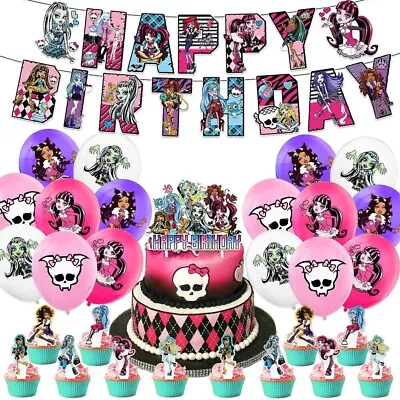 30pcs Banner Cake Topper Balloons Set For Monster High Themed Party Decorations • $12.99