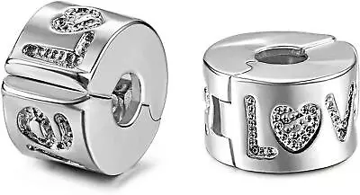 Authentic 2Pc Clip Lock Spacer Stopper Charm Bead Suits Pandora Bracelet NEW USA • $6.99