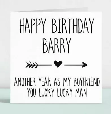 Personalised Funny Birthday Card Gift For Him Lucky Man Boyfriend Any Age 151  • £3.49