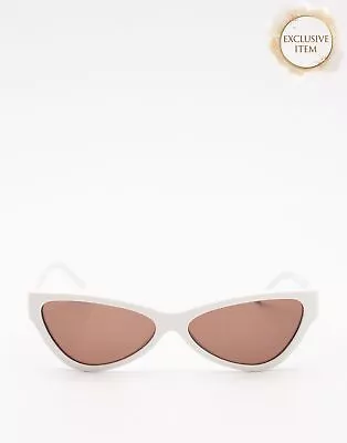 RRP€280 MIU MIU Cat Eye Sunglasses White Frame Tinted Lenses Made In Italy • £5.50