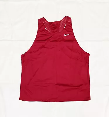 Nike Team Racerback Running Singlet Men's 2XL Maroon Track Tank DH8114 • $11