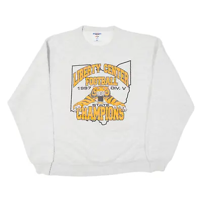 Vintage JERZEES Football State Champions 1997 Mens Sweatshirt Grey 90s USA L • £7.99