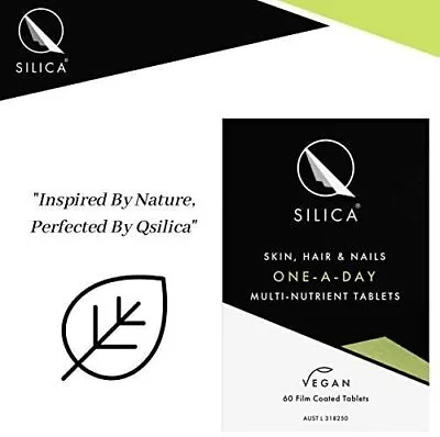 QSilica Skin Hair And Nail ONE-A-DAY (60 Tablets) VEGAN Silica Micronutrient • $75.85