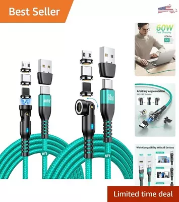 6ft 2Pack - Multi-Device Magnetic Charging Cable - Fast Charging - Easy-Use • $45.57