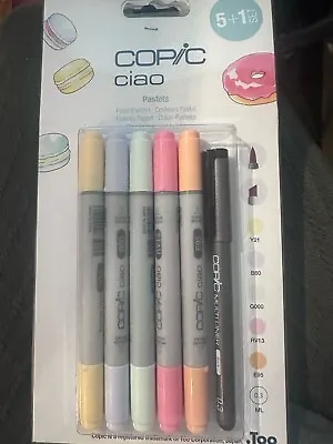 Copic Ciao 5+1 Pastels Set Twin Tipped Markers Plus 0.3 Fineliner For Manga Art • £14.30