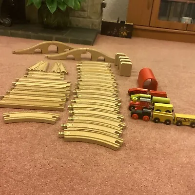 IKEA Wooden Train Set Track & Train Bundle 45 Pieces BRIO ELC Bigjigs Compatible • £25