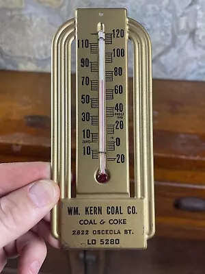 Vintage Metal Wall Thermometer Old Advertising WM Kern Coal & Coke Company • $29.99