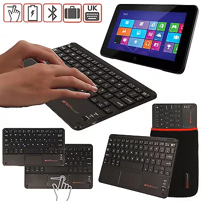 Wireless Bluetooth UK Keyboard + Mouse Touchpad For Windows OS Tablet Phones PC • £18.95