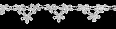 3/4  Daisy Venice Venise Lace Fringe Trim - 15 Continuous Yards - White • $18