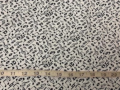 NEW Concert Musical Notes(2) Fabric 100% Cotton Sold By 1/2 Yard • $6.98