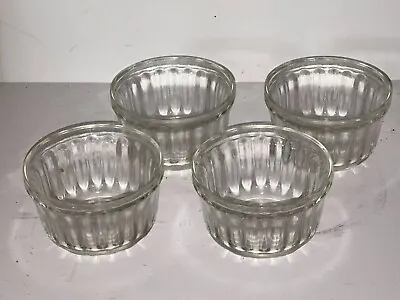 4 Pc Set 1960's Kerr Jam Jelly Jars #553 Ribbed Clear Glass Bowls Dishes • $6.95