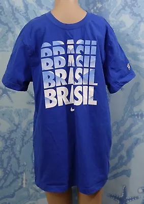 $20 • Buy Nike Brazil Core Type Slim Fit T‑Shirt ‑ Royal Blue, Men's, Size: XL