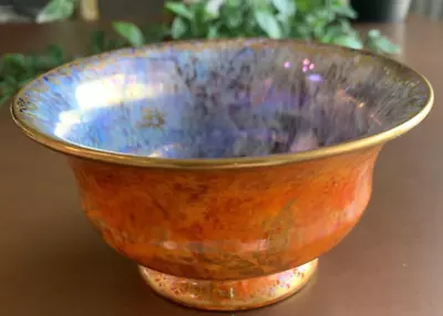 Art Deco Daisy Makeig-Jones Wedgwood Fairyland Lustre Orange Blue Butterfly Bowl • £308.15