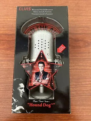 Elvis Presley Musical Ornament Old Time Microphone Lighted Plays   Hound Dog  • $21.99