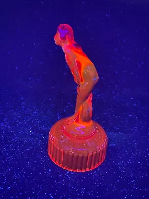 Vintage Imperial Red Cadmium Glass Venus Rising/Bashful Charlotte Flower Frog • $85