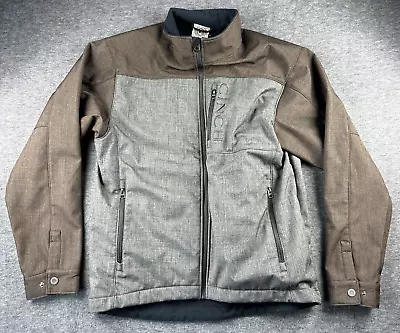 Cinch Western Jacket Mens Large Brown Bonded Pockets Conceal Carry Full Zip Logo • $59.95