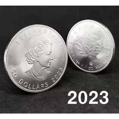 2023 $5 Silver Canadian Maple Leaf 1 Oz BU 10PCS -AU • $31.59