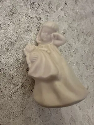 Vintage Sleepy Girl With Doll White Bedtime Ceramic Figurine • $15.99