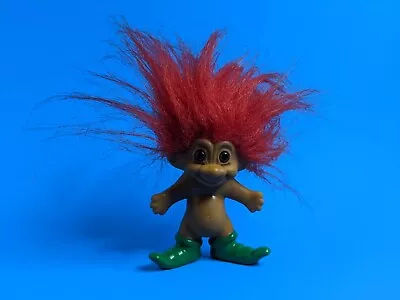 Vintage Russ Merry Little Trolls 3  Christmas ELF Troll Santa's Elf Red Hair • $4.99