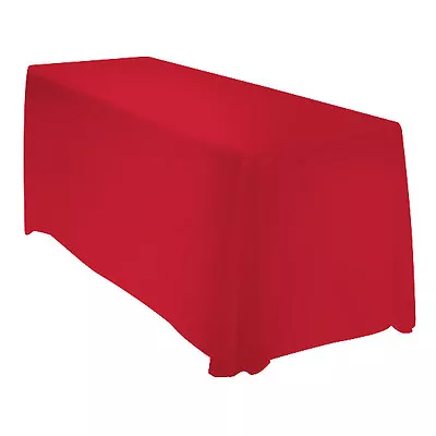 90x132 Tablecloth Table Cover Rectangle Wedding Banquet Event Polyester - RED • $17.99