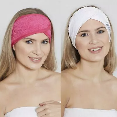 Pink Headband Make Up Beauty Toweling Towel Cotton Spa Salon Facial Adjustable • £4