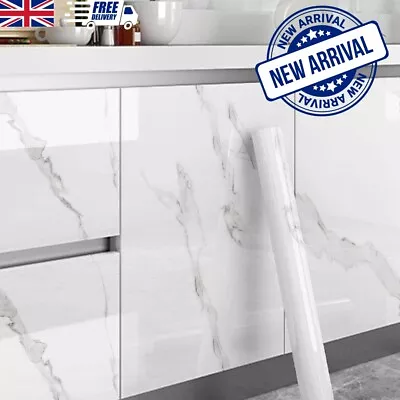 Self Adhesive Kitchen Worktop Covering Vinyl Wrap Cupboard Door Marble Stickers • £10.99