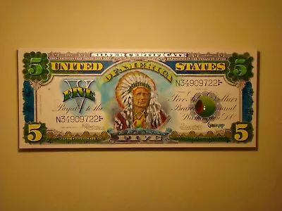 Michael Godard  $5 Silver Certificate  Original Mixed Media Acrylic On Canvas • $7995