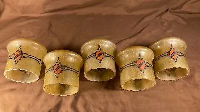  5 Antique Arts & Crafts Mission Art Glass Shades Sconce Ceiling Light Lamp Rare • $450