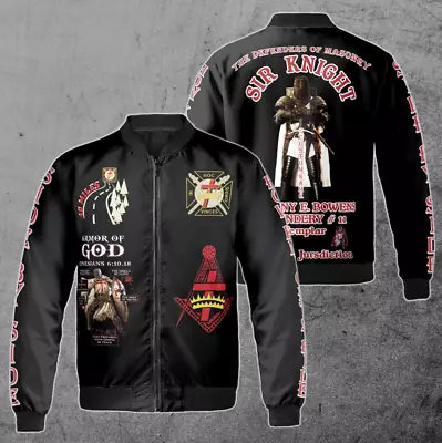 Customize The Defenders Of Masonry Sir Knight Armor Of God Bomber Jacket S-5XL • $45.59