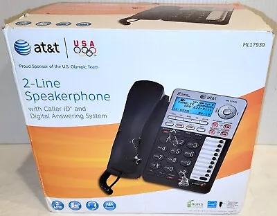 (NEW) AT&T ML17939 2-Line Corded Phone Telephone W/Answering Machine & Caller ID • $84.99