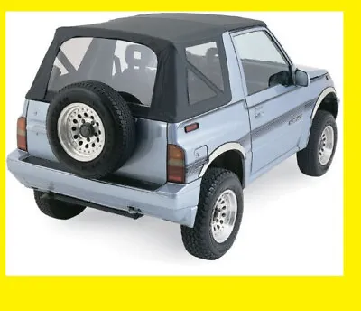 Replacement Soft Top BLACK 98715 W/ Clear Rear Windows 1988-1994 FOR Geo Tracker • $119.99