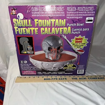 $49.95 • Buy New Vintage Skull Fountain Punchbowl Unique Spirit Gemmy Halloween Prop In Box