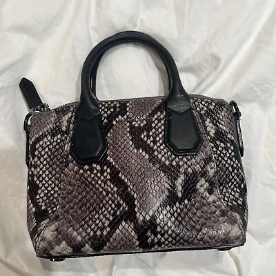 Michael Kors Steel Gray Python Embossed Leather Campbell X-Small Satchel • $60
