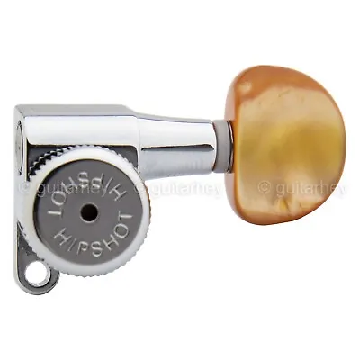 Hipshot 6-in-Line Schaller Mini M6 Style W/ AMBER Buttons Non-Staggered - CHROME • $89.95