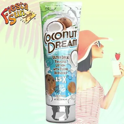 Fiesta Sun Coconut Dream Dark Sunbed Tanning Clear Bronzer Lotion Free Goggles  • £14.95