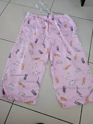 Ladies Size L Peter Alexander Capri Cotton PJ PANTS CATS • $10