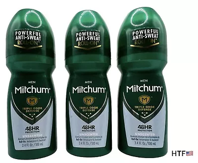 3 PACK Mitchum Advanced Control Anti- Perspirant & Deodorant Unscented 3.4 Oz • $19.99