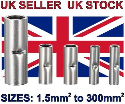 £1.48 • Buy Copper Tube Butt Splice Connector Terminals All Size Battery Welding Cable Crimp