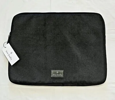 Vera Bradley Unisex Laptop Sleeve 14” Solid Black Lighten Up Reactive Zip Top • $13.99
