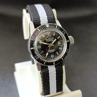 Mondaine Vintage Automatic Diver Crab Chunky Tuna Can Style Ladies Rare Watch • $450